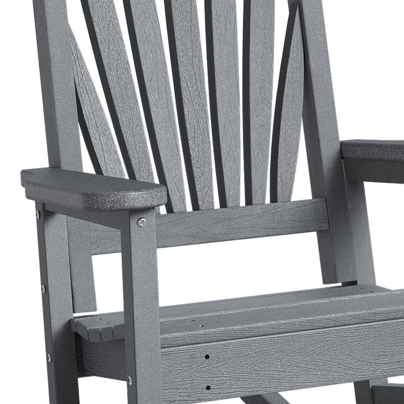 Chaise berçante d'extérieur en plastique PEHD Alizay, Noir