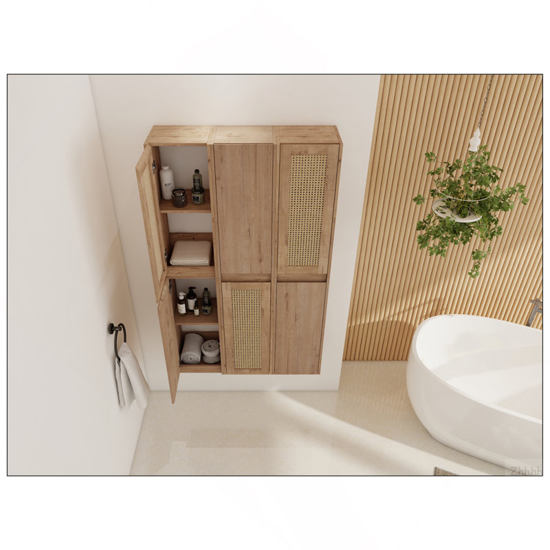 Armoire latérale de salle de bain 36 po, 6 portes à fermeture douce, montage flottant, 00512IMO * 3-00112IMO * 3 (KD-Packing)