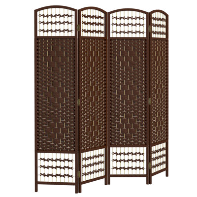 Alaudin 67'' H Solid Wood Folding Room Divider