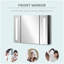 Armoire de salle de bain murale avec miroir à DEL kleankin, l 35,5 "x H 25,5" avec fonction de mémoire, charge USB, noir ultrabrillant