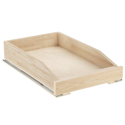 Rashun Single Pull Out Cabinet Organizer Soft Close Slide Out Wood Drawer Storage Shelves