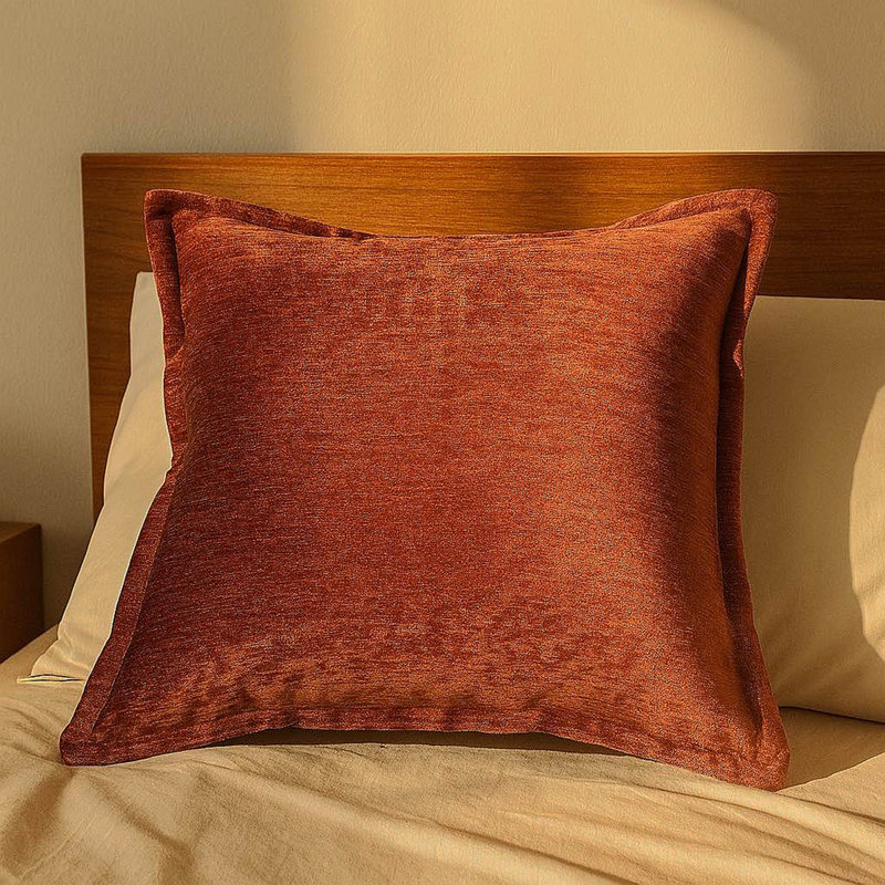 Coussin en velours Homey, Brun-roux