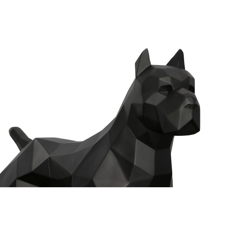 Pitbull Facet Sculpture, Matte Black