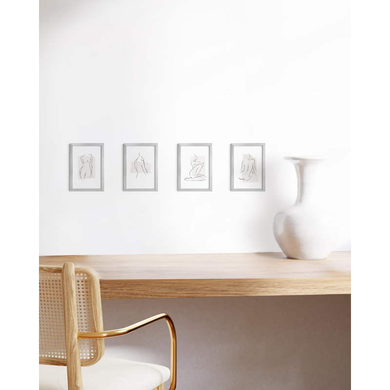Cadre photo en métal, Argent, L 4 po x H 6 po
