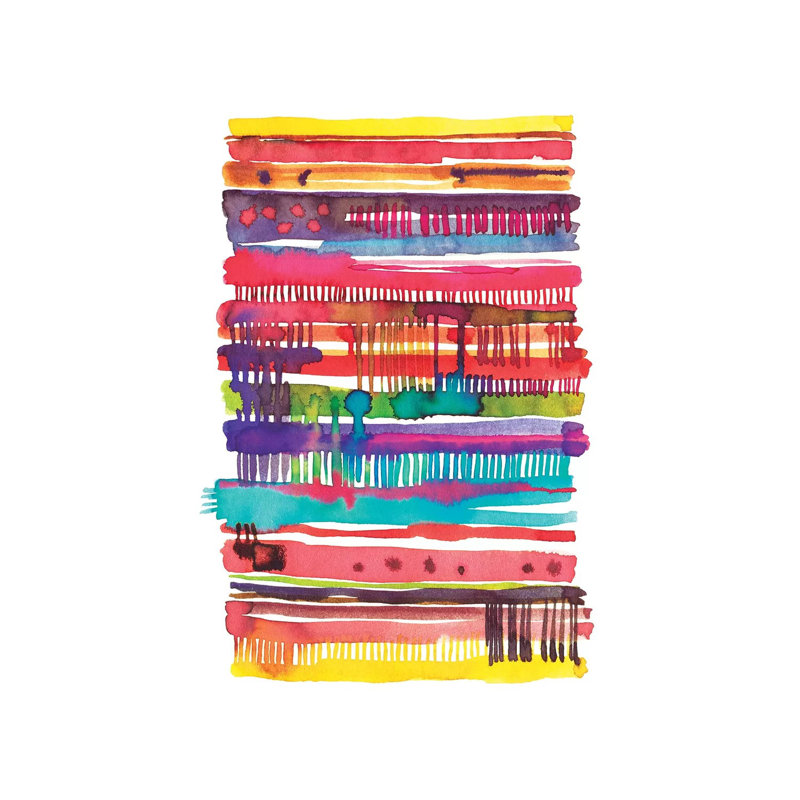 Irregular Watercolour Lines Vainica by Ninola Design - Wrapped Canvas Painting