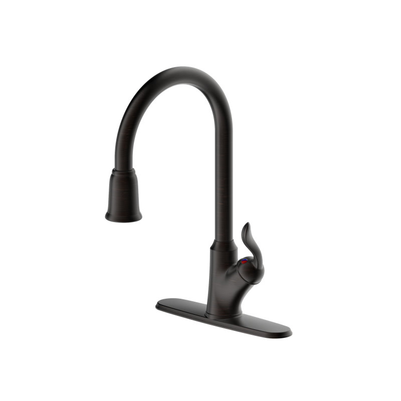 Nita Contour 1-3 Hole Installation Single Handle Kitchen Faucet with Pull Down Spout - Oil Rubbed Bronze, Oil Rubbed Bronze