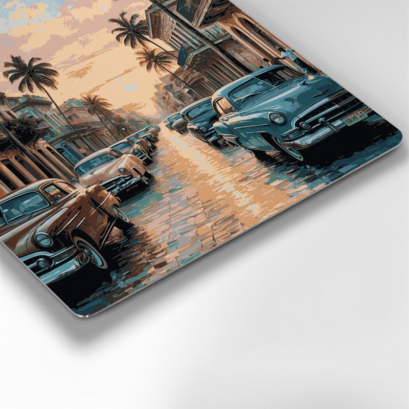 Art mural noir en cités villes Cuba, H 12 po x l 12 po