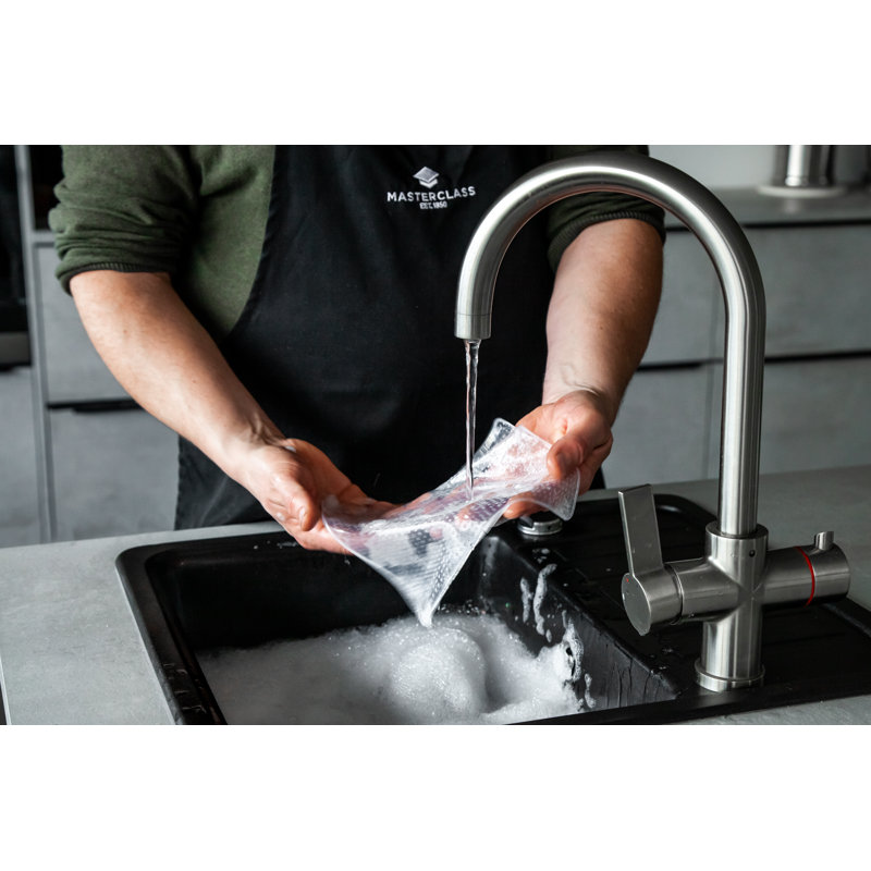 MasterClass Set of 4 Silicone Stretch Lids - Reusable Eco-Friendly Cling Film Alternatives