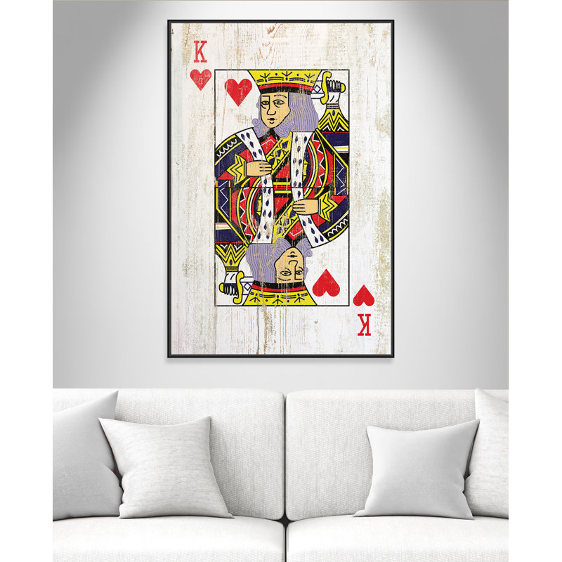King Of Hearts - Floater Frame Print on Canvas, 155cm H x 104cm W x 5.1cm D