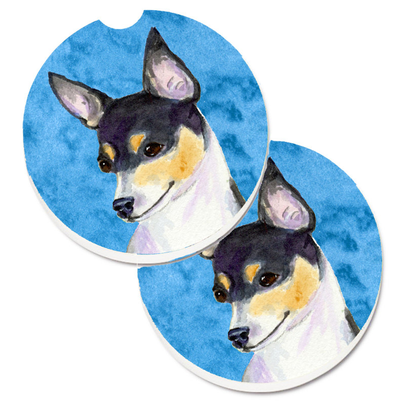 Sous-verre barbu collie voiture, Chihuahua noir