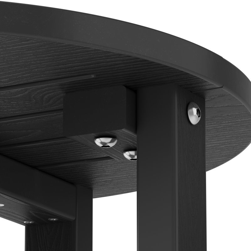 16 Inch Round Outdoor Side Table Adirondack Plastic/Resin Patio Side Table Weather Resistant End Table with Storage Shelf