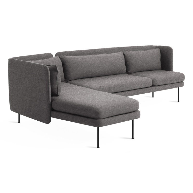 Bloke Chaise Sectional, Tait Stone Textured Basketweave, Left Hand Facing