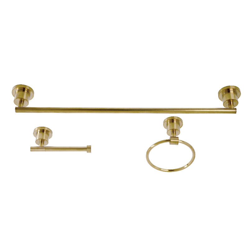 Kingston Brass Concord 3-Piece Bathroom Hardware Set, Brushed Brass