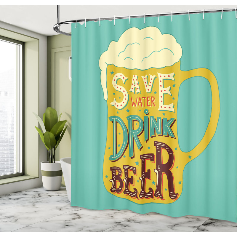 Shower Curtain with Hooks Included, 70"H x 69"W