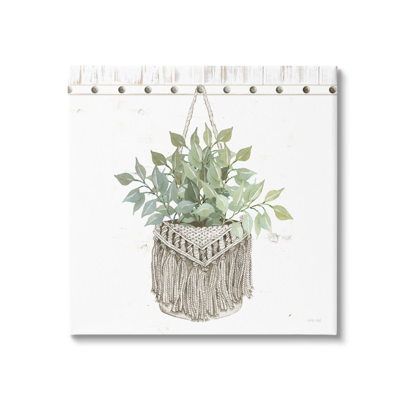 «Macrame tissé tapisserie pot suspendu pot de fleurs tendu par Cindy Jacobs, Toile tendue, H 17 po x l 17 po