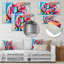 Rose et bleu géométrique en spirale - Art mural en métal géométrique MT137596-651849136