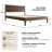 King Size Bed Frame, Solid Wood Platform Bed with Headboard & Footboard, 12 Sturdy Slatted Structure, Central Metal Legs, Easy Assembly, Noise & Anti-Slip, No Box Spring Needed, Barnwood Finish-780685269-780685271