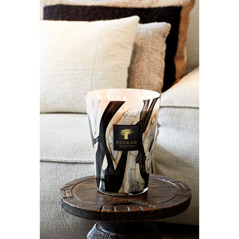 Stones Marble Candle, 9.45" H x 7.41" W x 7.41" D
