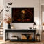 «Jack O Lanterns At Haunted Gate with Bats Under Halloween», art mural sur toile-438834150