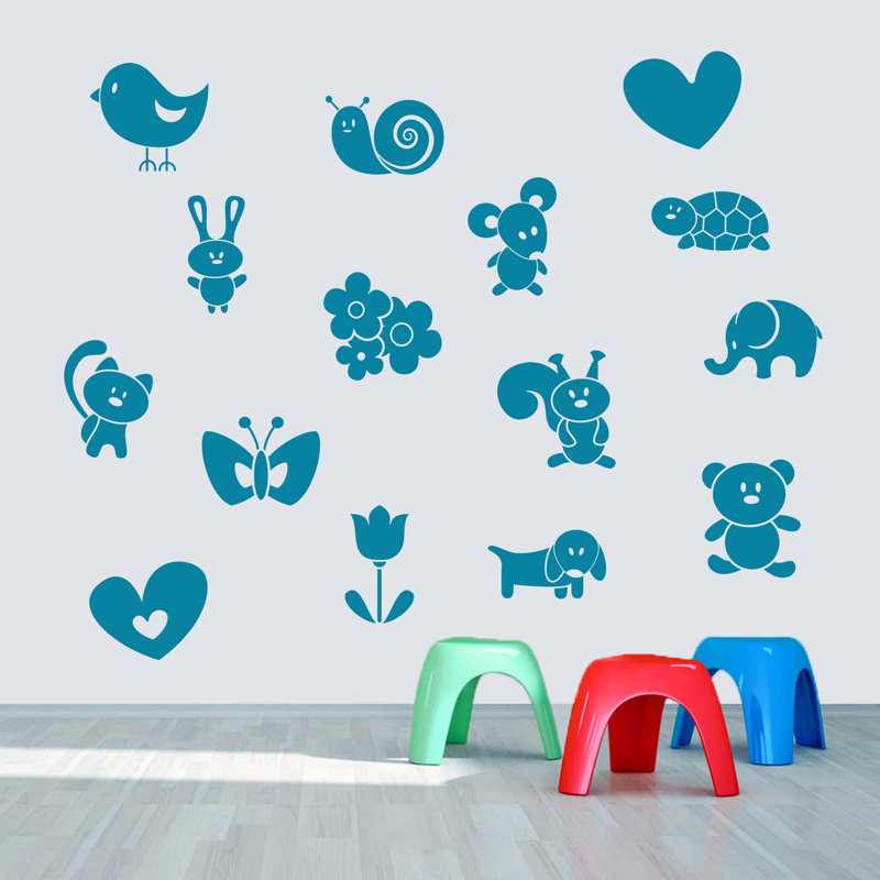 Hearon Animals Non-Wall Damaging, Teal