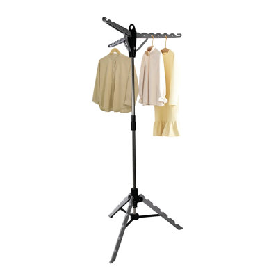 Clothes Drying Rack, 65-inch Folding Laundry Drying Rack With 3 Rotatable Arms For Hangers, 3 Legs, Stainless Steel, For 30 Pieces Of Clothes