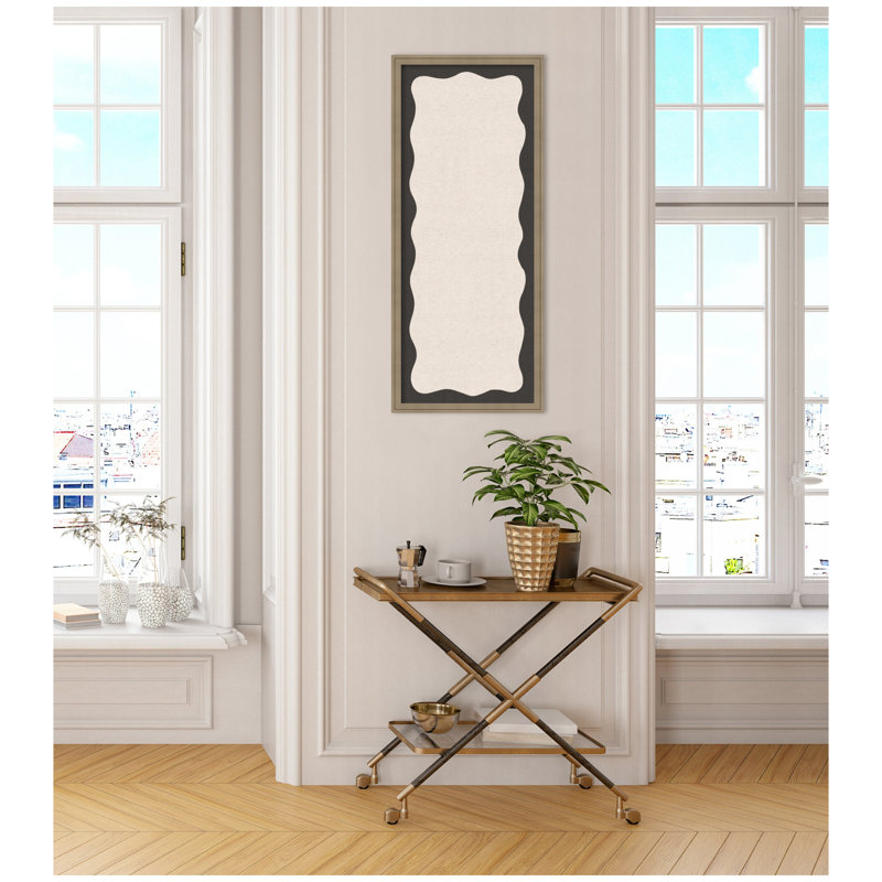Tableau d'affichage en lin encadré en tissu, Noir / Beige, H 42 po x l 18 po x P 1,25 po, Florence brun clair