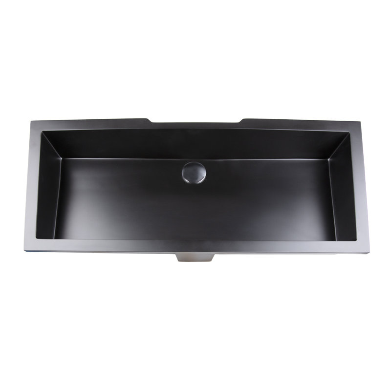 Kubista 35.5'' L Bathroom Sink, Matte Black