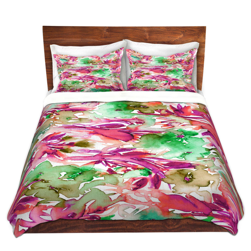 Ensemble de housse de couette floral destiny, 1 housse simple + 1 taie standard