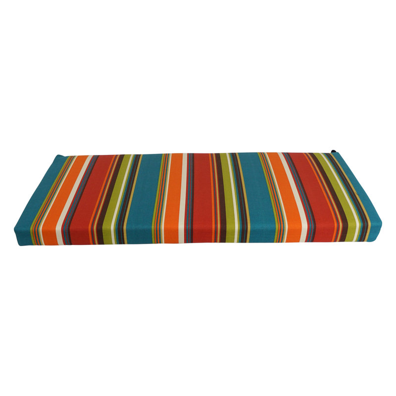Outdoor 3'' Bench Seat Cushion, 42" W x 19" D, Red/Blue