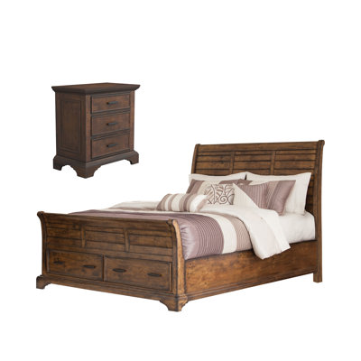 Ensemble de chambre à coucher 2 pièces avec table de chevet Sauer Vintage Bourbon