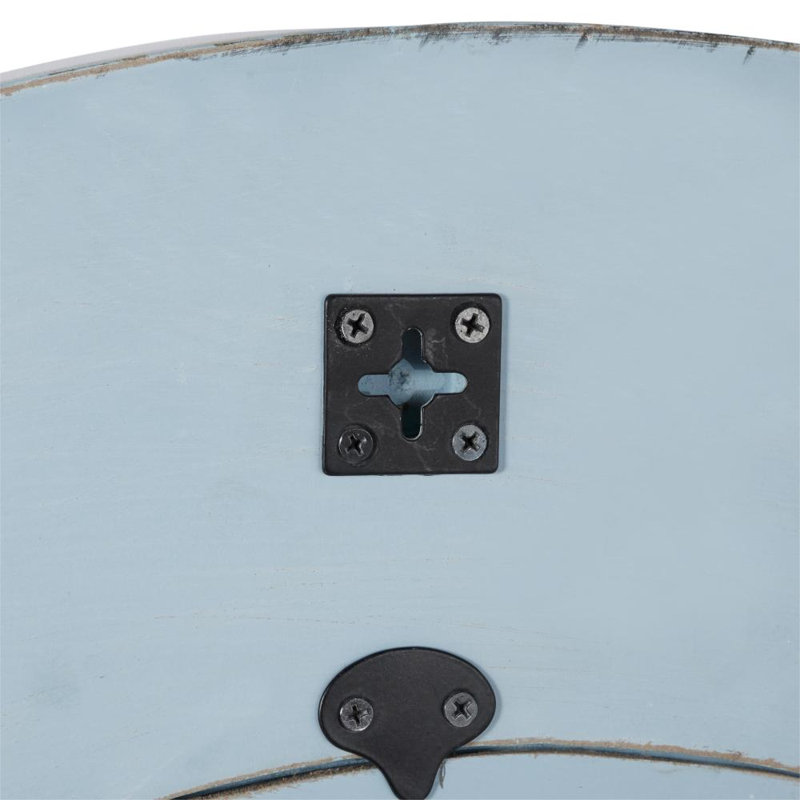 Miroir mural en bois bleu floral délavé