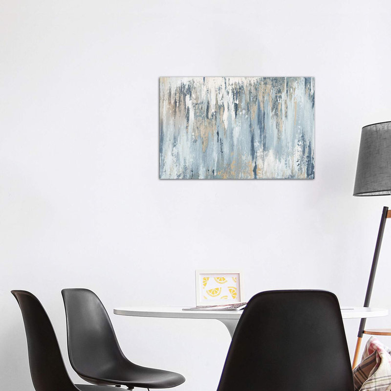 «Blue Illusion» par Patricia Pinto - impression d'art graphique, H 26 po x l 40 po, Toile tendue, Sans cadre