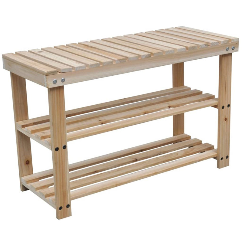 Jasonville 12 Pair Solid Wood Shoe Rack