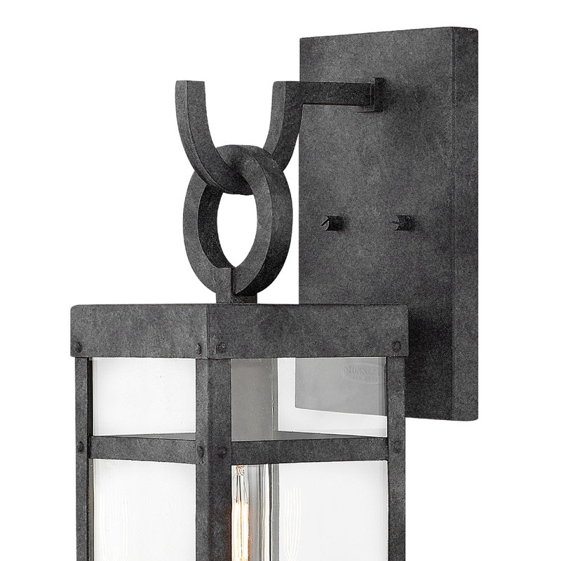 Porter Outdoor Wall Lantern, 18.5" H x 6" W x 7.5" D, Aged Zinc