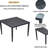 Outdoor Aluminum 40"X40" Square Table - Ember Black, Rust , Stylish With Umbrella Hole Black Patio Dining Aluminum, , Stylish, Modern Look