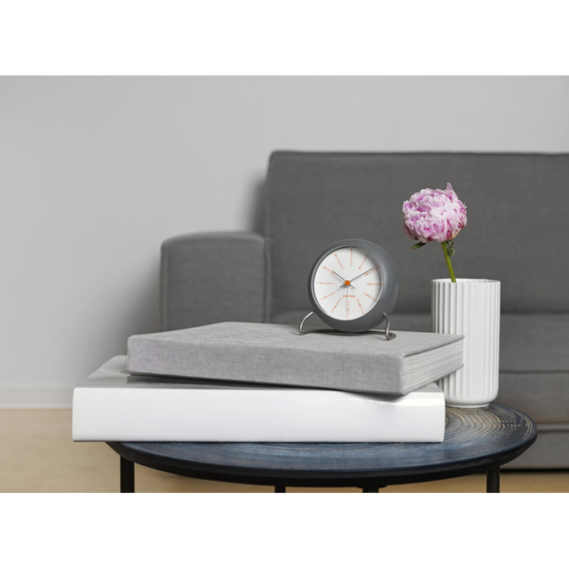 Bankers Electric Clock, White/Dark Gray
