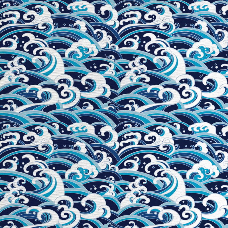 Tissu japonais à vagues, l 58 po x L 180 po