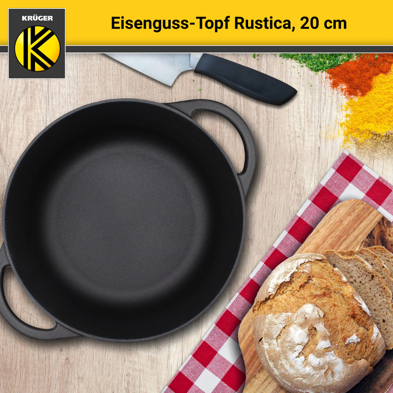 Karl Kruger Rustica Cast Iron Standard Pot, 20 cm Ø