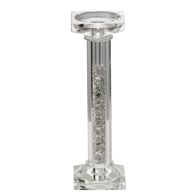 Chandelles en verre-transparent, H 11 po x l 4 po x P 4 po