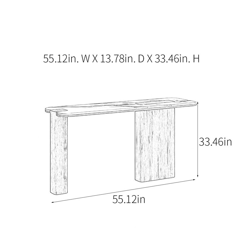 Console rétro minimaliste, Marron foncé