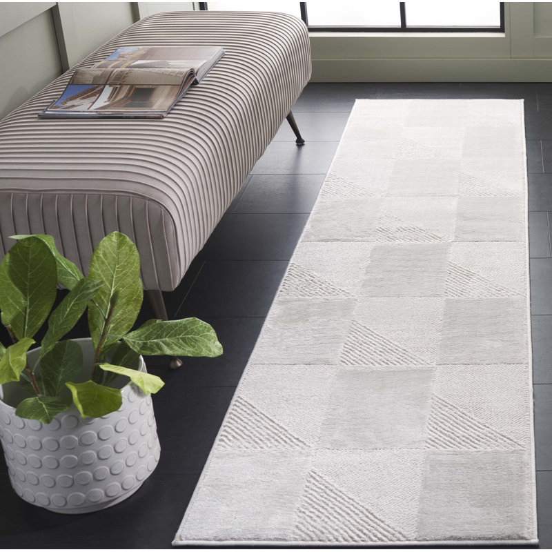 Edveh 100 Performance Geometric Rug, Runner 2' x 8'