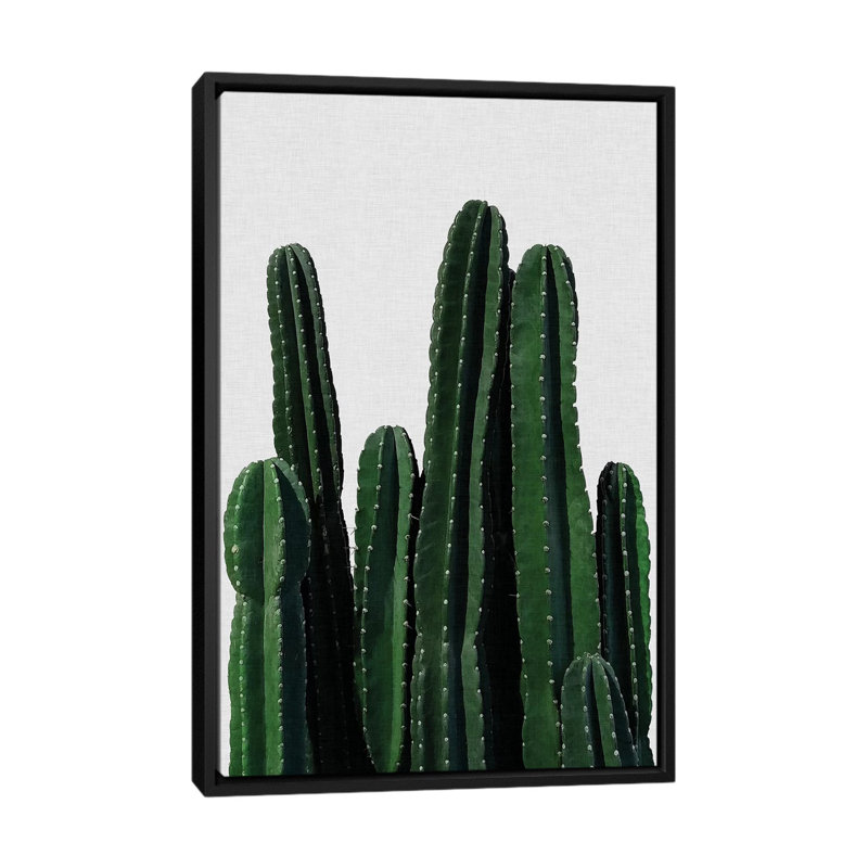 " Cactus I " by Orara Studio, 26" H x 18" W x 1.5" D, Black Framed Canvas, No Matte
