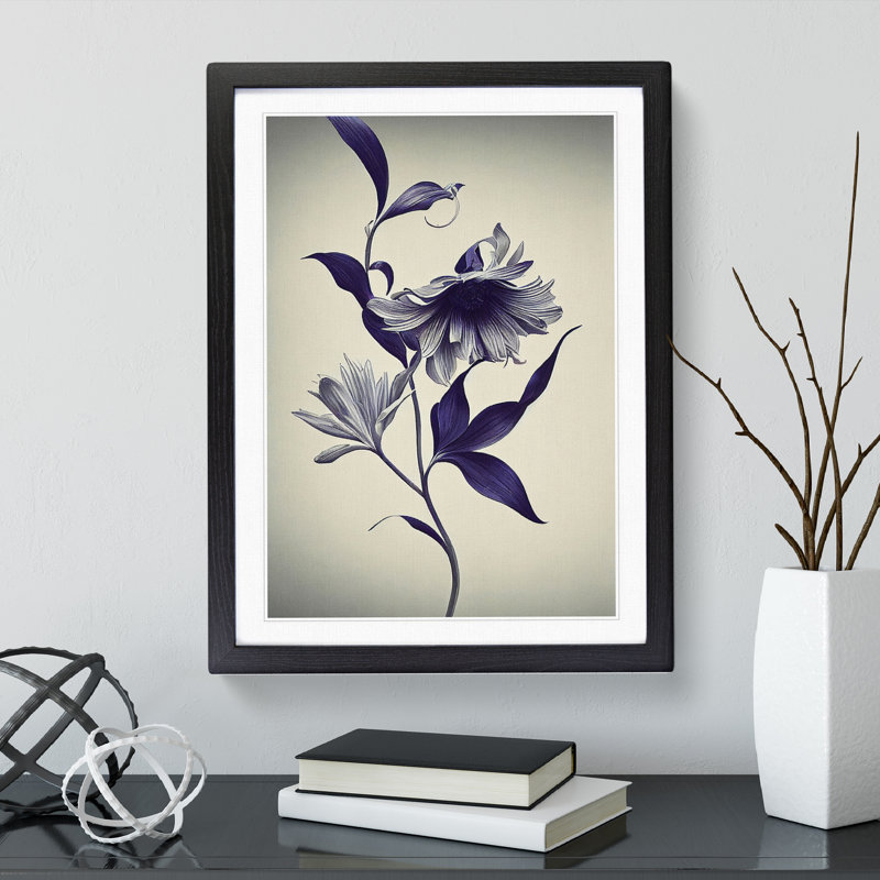 The Picturesque Flowers - Single Picture Frame Painting, Black, 64cm H x 46cm W x 2cm D