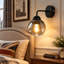 1-Light Black Armed Sconce