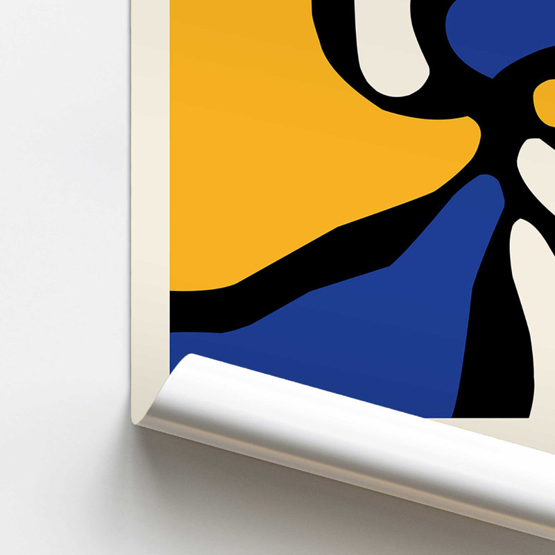 Yellow and Blue Bauhaus Currents Rolled Print, 16" H x 12" W
