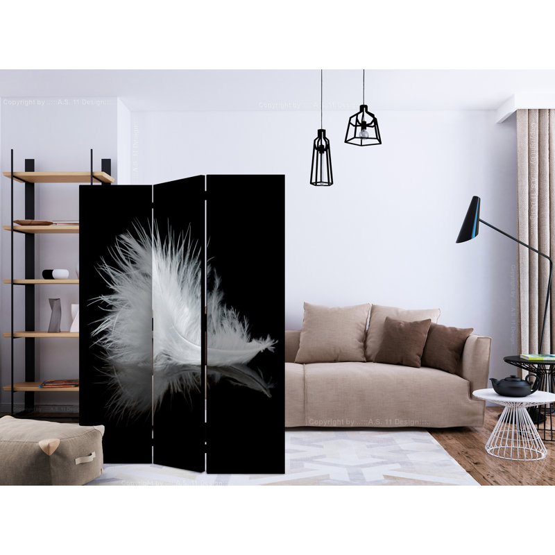 Gosser 135cm W x 172cm H 3 - Panel Solid Wood Folding Room Divider
