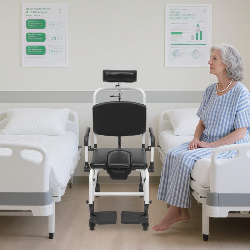 Shower Chair With Wheels Commode Wheelchair