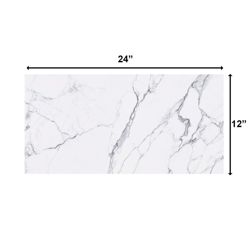 Statuarietto 12" x 24" Marble Statuario Look Spanish Tile, Polished