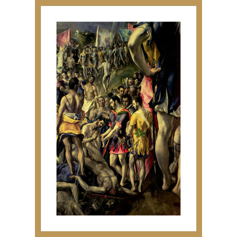 «The Martyrdom of St. Maurice» par El Greco - Estampe numérique encadrée, H 41,5 po x l 29,25 po