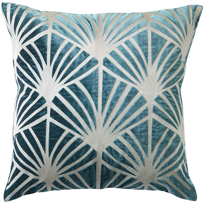 Lisbon Velvet Square Pillow Cover & Insert, Teal